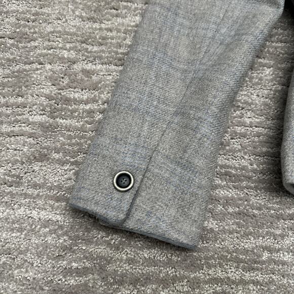 Akris Blazer Womens 6 Gray Plaid Wool Cashmere Four Button Jacket Workwear - Picture 6 of 16